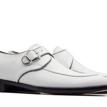 Stylish Men Monk Strap White Shoes