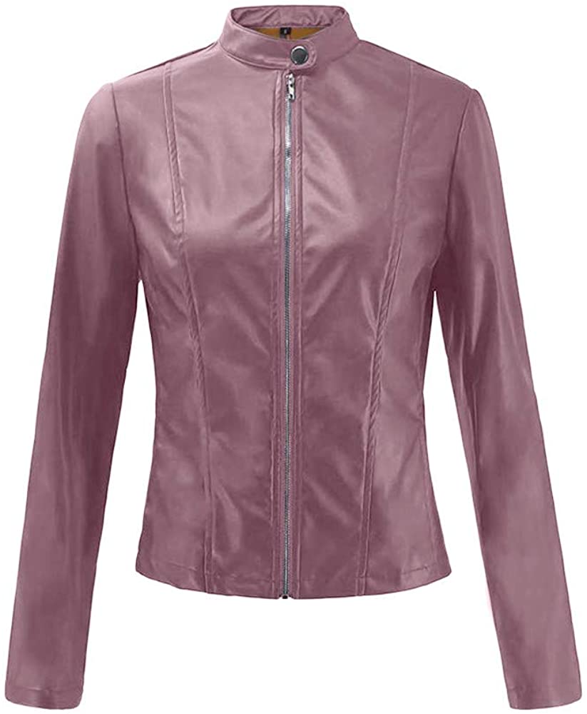 Stylish Slim Fit Purple Leather Jacket for Women