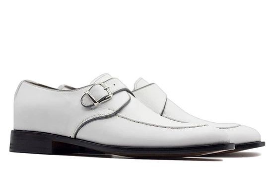 Stylish Men Monk Strap White Shoes