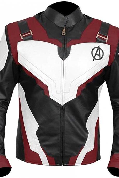 Avengers Endgame Quantum Superhero Iron Man Leather Jacket for Men