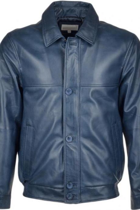 Mens Western Blue Bomber Jacket