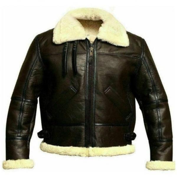 Western Fashion Men Black Leather Winter Fur Jacket