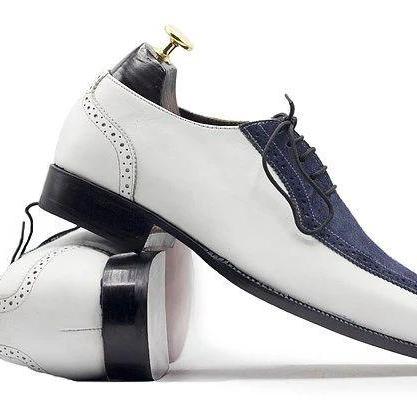 Stylish Men Handmade Leather White Fashion Shoes