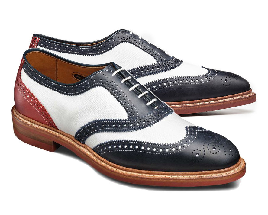 Oxford White And Black Leather Brogue Toe Spectator Shoes For Men on Luulla
